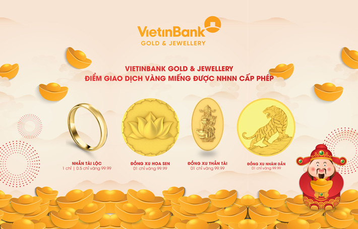 Nhiều sản phẩm vàng ấn tượng được VietinBank Gold & Jewellery giới thiệu ra thị trường trong ngày Thần Tài 2022