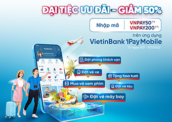 Đại tiệc ưu đãi - Giảm ngay 50% trên VietinBank iPay Mobile