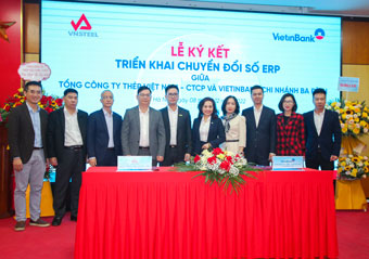 VietinBank Ba Đình và Tổng Công ty Thép Việt Nam hợp tác chuyển đổi số ERP