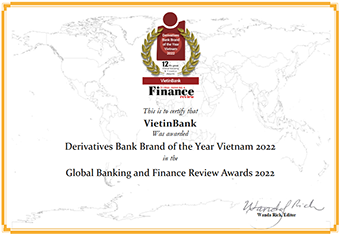VietinBank - Ngân hàng cung ứng sản phẩm phái sinh tốt nhất Việt Nam năm 2022